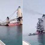 Watch: Bulk Carrier Sinks In Strait Of Hormuz After Splitting In Two, 23 Crew Rescued